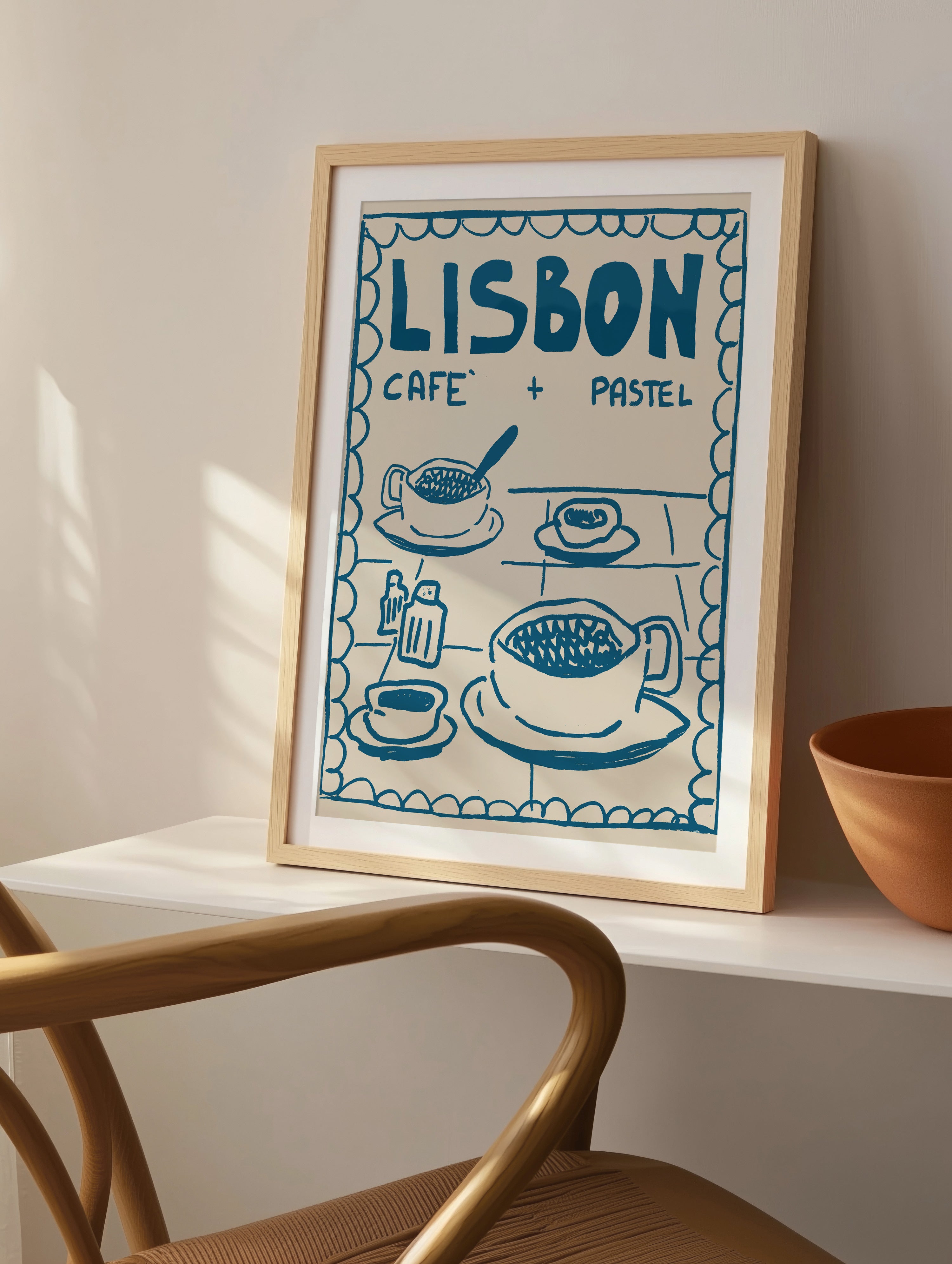Lisbon Cafe Pastel Poster