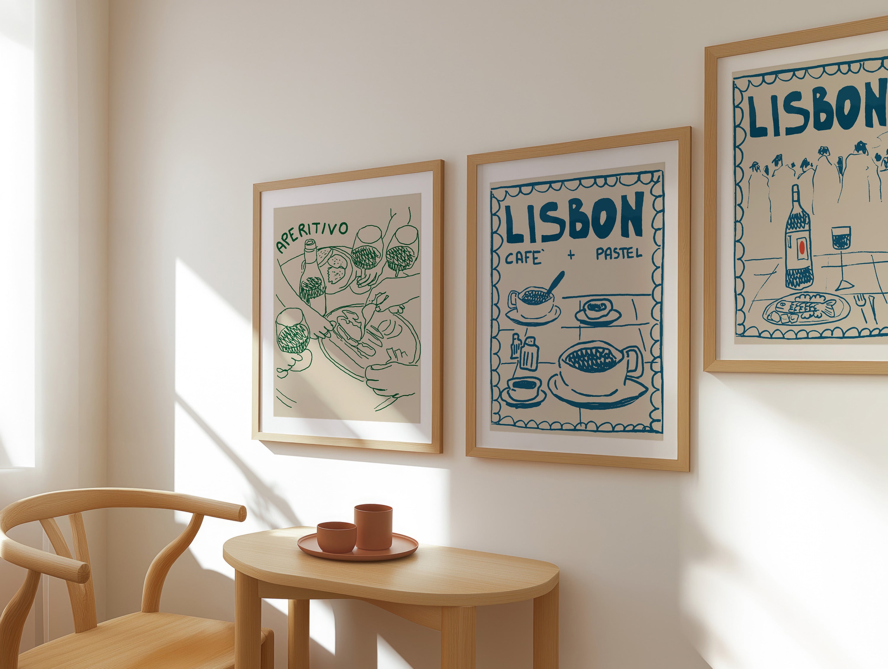 Lisbon Cafe Pastel Poster