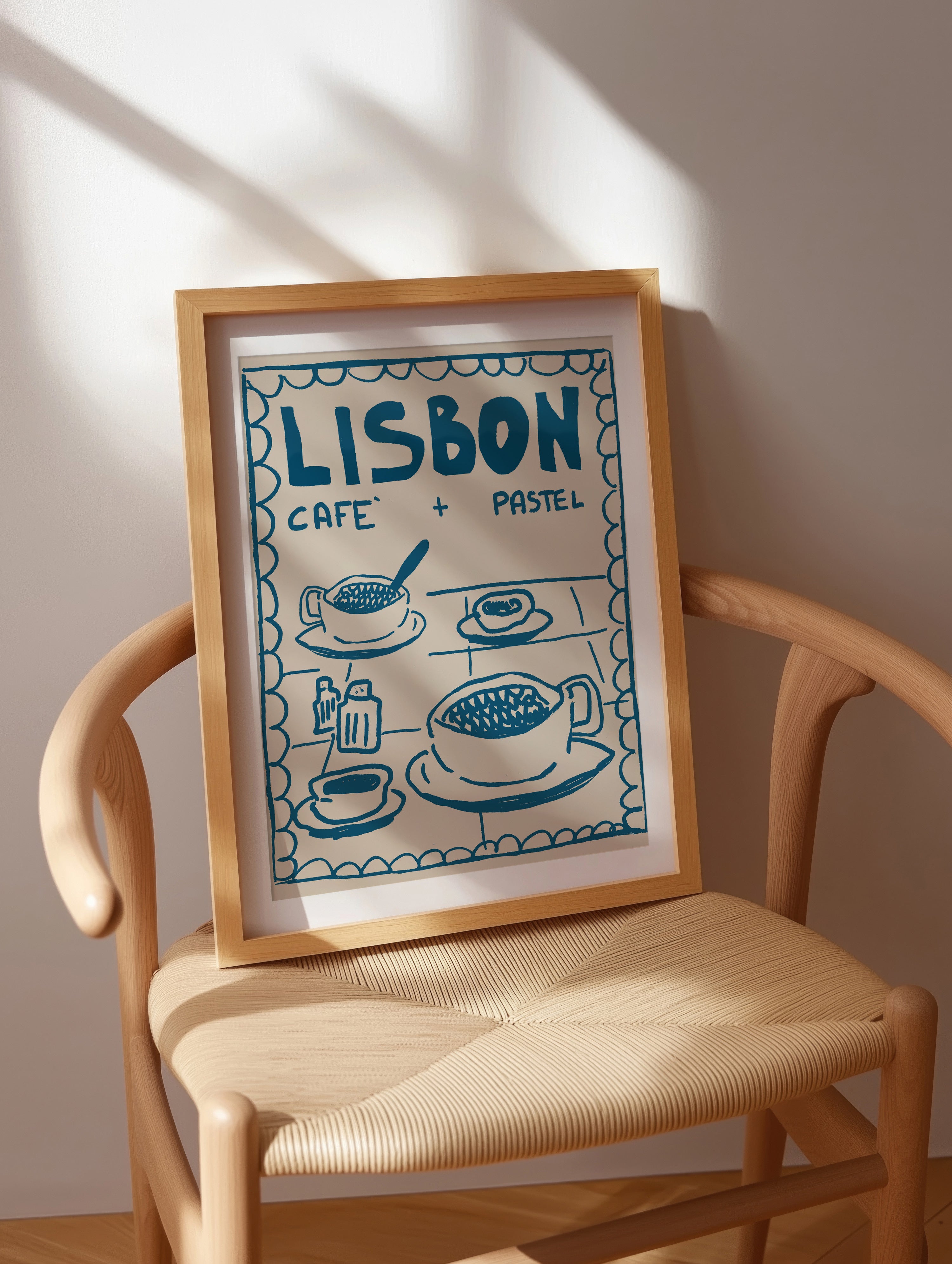 Lisbon Cafe Pastel Poster